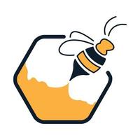 mel de abelha com design de ilustração vetorial de logotipo moderno de favo de mel vetor
