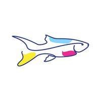 linha de aquário de peixes decorativos logotipo colorido símbolo vetor ícone design ilustração