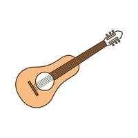 pêra com ilustração de ícone de símbolo de vetor de design de logotipo de guitarra