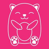 linhas design de ilustração de ícone de vetor de logotipo de desenho animado de hamster animal fofo