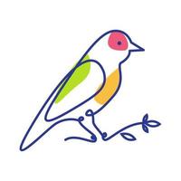 animal pássaro canário linha arte design de logotipo colorido vetor ícone símbolo ilustração