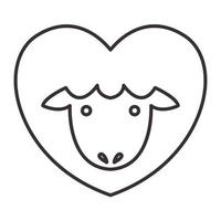 linhas ovelhas amam logotipo vetor símbolo ícone design ilustração gráfica