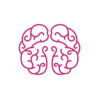 cérebro pensa linha mente abstrata ideia rosa logotipo vetor ícone ilustração design