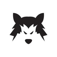 rosto mínimo lobo moderno logotipo símbolo ícone vetor design gráfico ilustração ideia criativa
