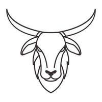 animal linha cabeça moderna vaca logotipo vetor símbolo ícone design ilustração gráfica