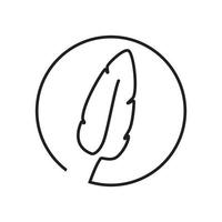 linhas de penas simples círculo design de logotipo vetor ícone símbolo ilustração