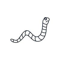 design de ilustração de ícone de vetor de logotipo de arte de linha fofa de verme