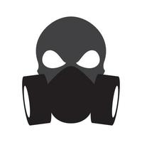 máscara respiratória com design de ilustração de ícone de vetor de logotipo de rosto de caveira