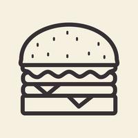 linhas hipster fast food hambúrguer logotipo design vetor ícone símbolo ilustração