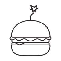 hambúrguer hipster com logotipo de bomba símbolo vetor ícone ilustração design gráfico