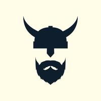 homem viking com ilustração de design de ícone de vetor de logotipo de barba
