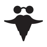 barba preta e bigode homem logotipo vetor símbolo ícone design ilustração