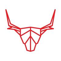linha geométrica cabeça de vaca logotipo vetor símbolo ícone design ilustração gráfica