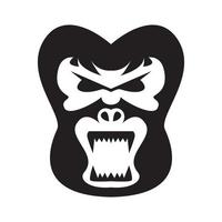 design de logotipo com raiva de gorila de cara preta símbolo gráfico de vetor ícone sinal ilustração ideia criativa