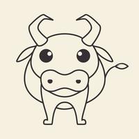 vaca gorda bonita linhas design de logotipo vetor gráfico símbolo ícone sinal ilustração ideia criativa