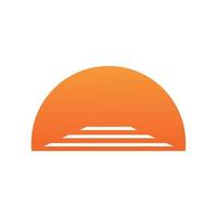 docas com ilustração de ícone de vetor de logotipo moderno por do sol