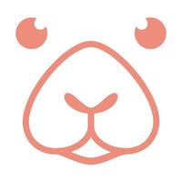 design de ilustração de ícone de vetor de logotipo de coelho de rosto bonito dos desenhos animados