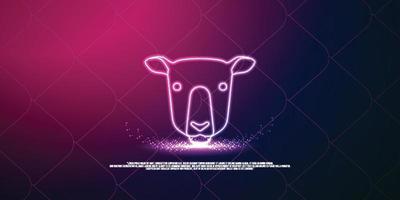 conceito digital animal, design de estilo de partículas. estrutura de conexão leve de wireframe, banner, logotipo, etiqueta e pôster, ilustração vetorial vetor