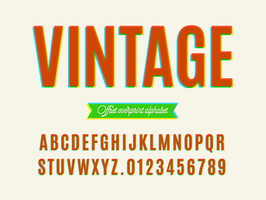 Alfabeto de impressão vintage vetor