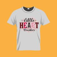 design de t-shirt de dia dos namorados pequeno coração vetor