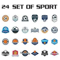 conjunto de vetor de futebol, conjunto de logotipo do esporte