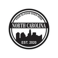 logotipo de vetor de silhueta de horizonte de carolina do norte