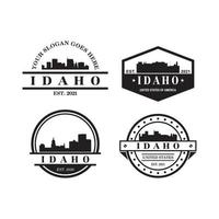 logotipo de vetor de silhueta de horizonte de idaho