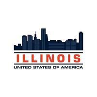 vetor de horizonte de illinois, logotipo do arranha-céu de chicago