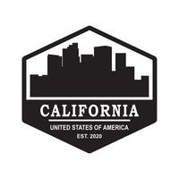 logotipo de vetor de silhueta de horizonte da califórnia