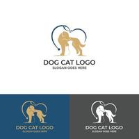 vetor de design de logotipo de cão e gato.