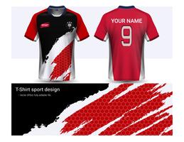 Jérsei de futebol e modelo de maquete de esporte de t-shirt, Design gráfico para uniformes de clube de futebol ou activewear. vetor