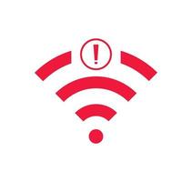 nenhuma rede sem fio sinal símbolo ícone cor vermelha. nenhum ícone de wi-fi vetor