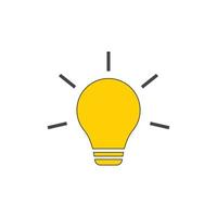 solução de sinal de ideia de vetor de ícone de lâmpada, modelo colorido de conceito de pensamento