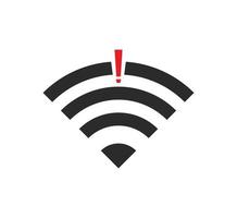 sem conexões sem fio, sem vetor de sinal de ícone wifi