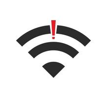 sem conexões sem fio, sem vetor de sinal de ícone wifi