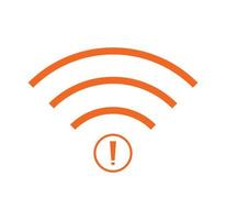 nenhum ícone sem fio wifi vector cor laranja. nenhum ícone de conexão wi-fi