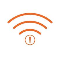 nenhum ícone sem fio wifi vector cor laranja. nenhum ícone de conexão wi-fi