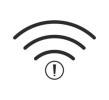 nenhum vetor de ícone sem fio wifi. nenhum ícone de conexão wi-fi. sem conexões sem fio