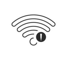 sem conexões sem fio, sem vetor de sinal de ícone wifi