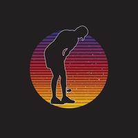 silhueta abstrata de um jogador de golfe