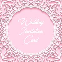 design de corte de papel de cartão de convite de casamento vetor