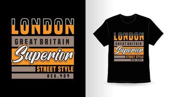 londres grã-bretanha design de t-shirt de tipografia superior vetor