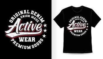 design de impressão de t-shirt de tipografia do time do colégio de desgaste ativo vetor