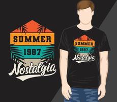 design de t-shirt vintage de tipografia de nostalgia de verão vetor