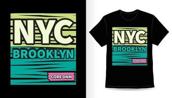 nova york city brooklyn tipografia t-shirt design de impressão vetor