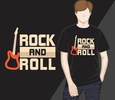 design de camiseta tipografia rock and roll vetor