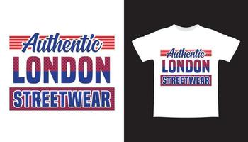design de t-shirt de tipografia moderna autêntica de londres streetwear vetor
