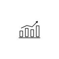 gráfico de crescimento, vetor de ícone de gráfico crescente em estilo de linha