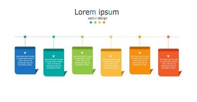 ideia de negócio de apresentação de modelo infográfico de linha do tempo com ícones, opções ou etapas. infográficos para ideias de negócios podem ser usados para gráficos de dados, fluxogramas, sites, banners. vetor