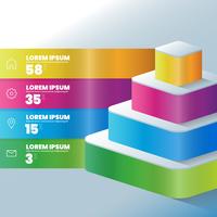 Modelo de layout de fluxo de trabalho de desenho de infográfico 3D vetor